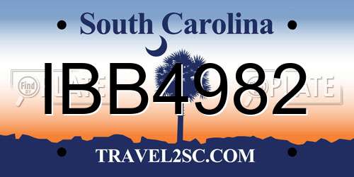 IBB4982 South Carolina License Plate