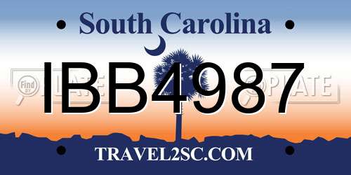 IBB4987 South Carolina License Plate