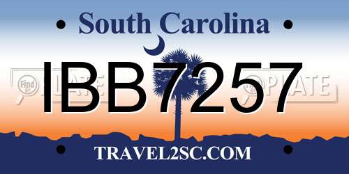 IBB7257 South Carolina License Plate