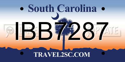IBB7287 South Carolina License Plate