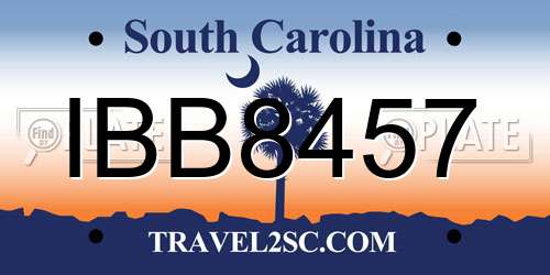 IBB8457 South Carolina License Plate