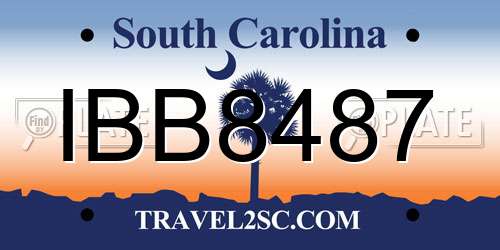IBB8487 South Carolina License Plate