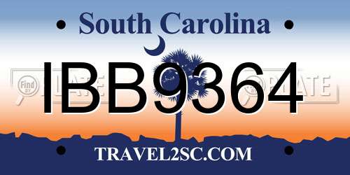 IBB9364 South Carolina License Plate