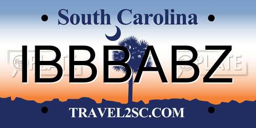 IBBBABZ South Carolina License Plate