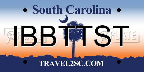 IBBTTST South Carolina License Plate