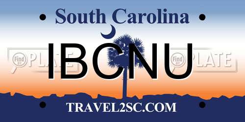 IBCNU South Carolina License Plate