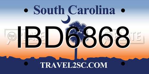 IBD6868 South Carolina License Plate