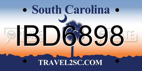 IBD6898 South Carolina License Plate