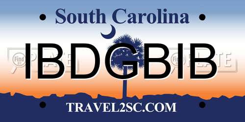 IBDGBIB South Carolina License Plate