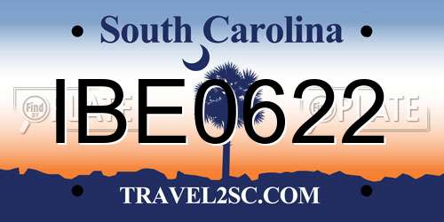 IBE0622 South Carolina License Plate