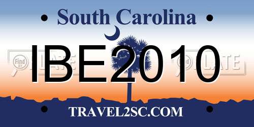IBE2010 South Carolina License Plate