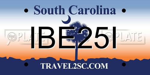 IBE25I South Carolina License Plate