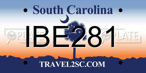 IBE281 South Carolina License Plate
