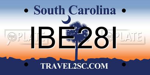 IBE28I South Carolina License Plate