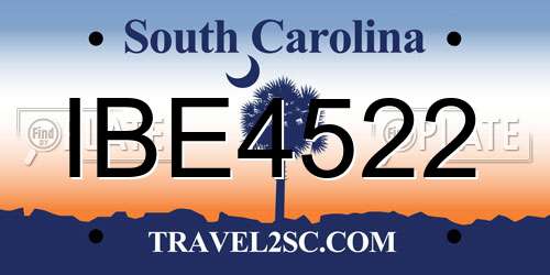 IBE4522 South Carolina License Plate