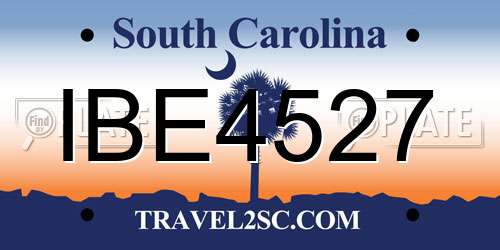 IBE4527 South Carolina License Plate