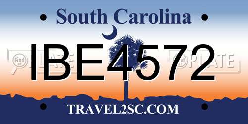 IBE4572 South Carolina License Plate