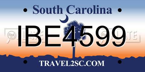 IBE4599 South Carolina License Plate
