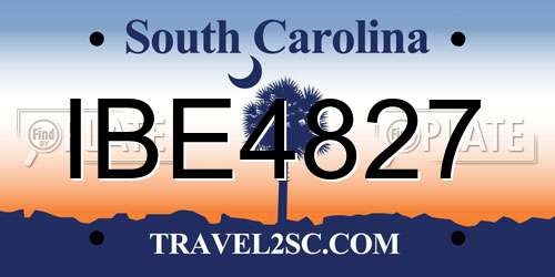IBE4827 South Carolina License Plate