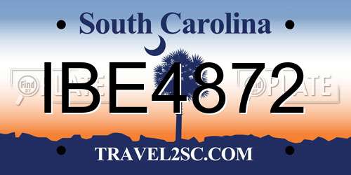 IBE4872 South Carolina License Plate
