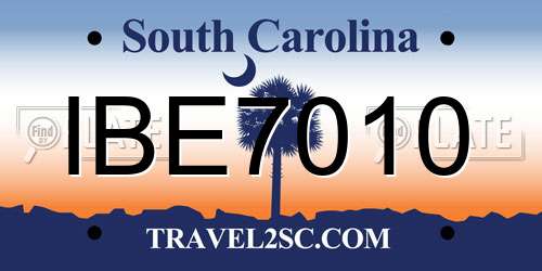 IBE7010 South Carolina License Plate