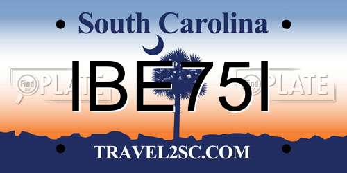 IBE75I South Carolina License Plate