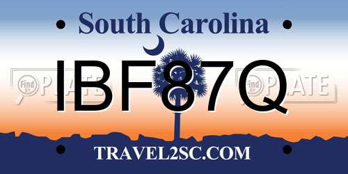 IBF87Q South Carolina License Plate