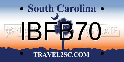 IBFB70 South Carolina License Plate