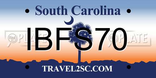 IBFS70 South Carolina License Plate