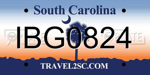 IBG0824 South Carolina License Plate