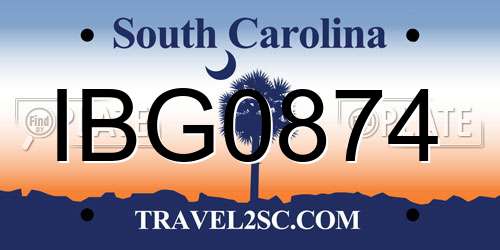 IBG0874 South Carolina License Plate