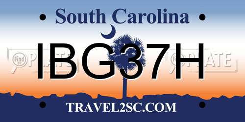 IBG37H South Carolina License Plate