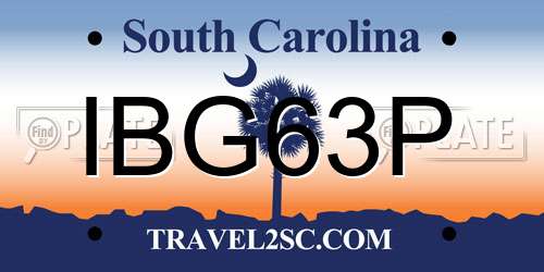 IBG63P South Carolina License Plate