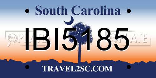IBI5185 South Carolina License Plate