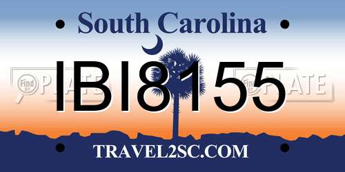 IBI8155 South Carolina License Plate