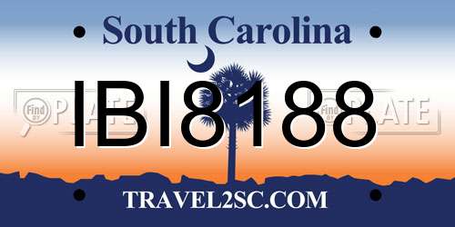 IBI8188 South Carolina License Plate
