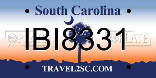 IBI8331 South Carolina License Plate