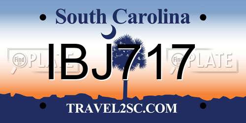 IBJ717 South Carolina License Plate
