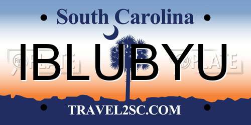 IBLUBYU South Carolina License Plate