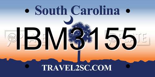 IBM3155 South Carolina License Plate