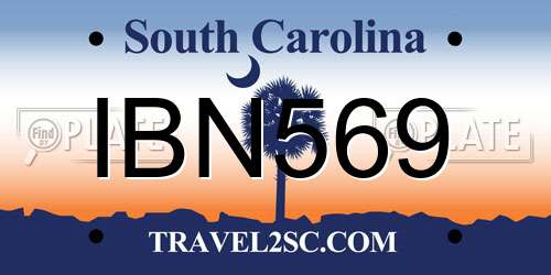 IBN569 South Carolina License Plate