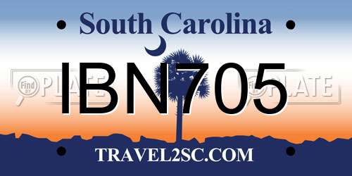 IBN705 South Carolina License Plate