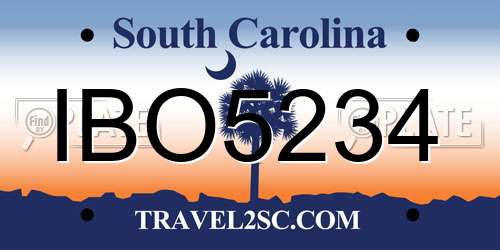 IBO5234 South Carolina License Plate