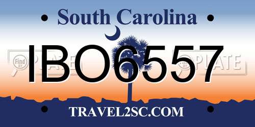 IBO6557 South Carolina License Plate