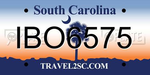 IBO6575 South Carolina License Plate