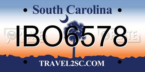 IBO6578 South Carolina License Plate