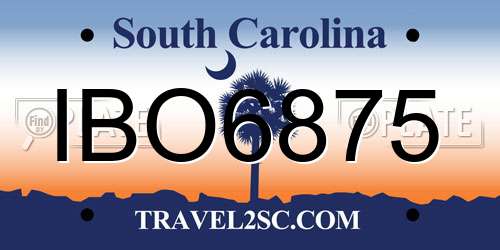 IBO6875 South Carolina License Plate