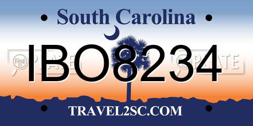 IBO8234 South Carolina License Plate