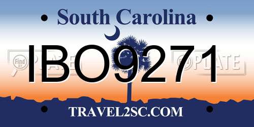 IBO9271 South Carolina License Plate