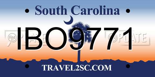 IBO9771 South Carolina License Plate